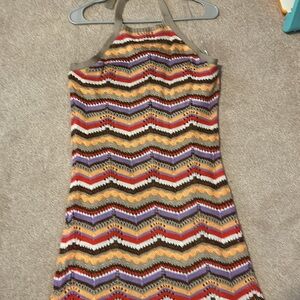 SO juniors crocheted halter top Chevrolet pattern, dress size large EUC